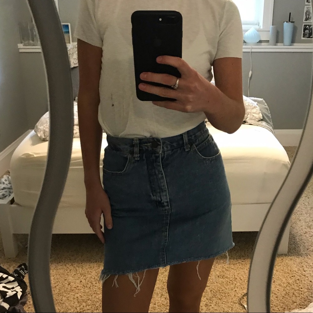 Guess cut off jean skirt